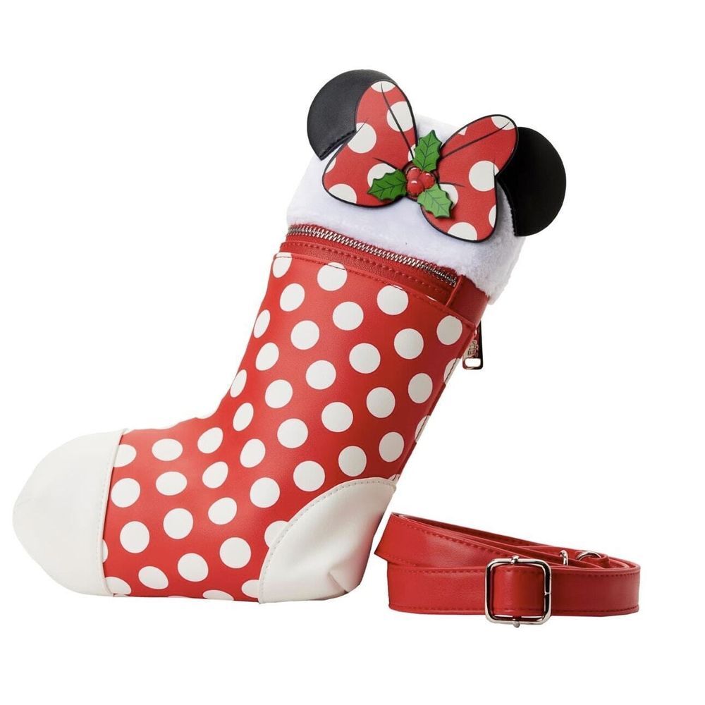 Loungefly NWT Disney Minnie Cosplay Stocking Cross‎ Body Bag Christmas